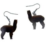 NEW brown double sided llama or alpaca earrings Photo 0