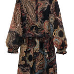 ZARA  Paisley Printed Belted Willow Dress Photo 1
