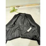 Zara‎ Basic Blazer Jacket Black Gold Zipper Detail Faux Leather Sleeve Small Photo 3