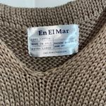 ✨En El Mar Knit Cropped Sweater Cami Top, Sleeveless Spaghetti Strap Size XL Brown Photo 3