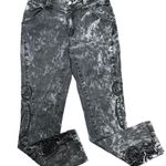 Soft Surroundings Y2K hip hugging acid wash floral embroidered rhinestone stretch skinny jeans 28 Photo 0