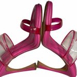 Alexandre Birman  Joanna Sandal Womens 5 Pink Leather PVC Mules Barbiecore Chic Photo 6