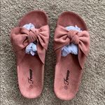 Forever Bow Accent Mauve Slide Sandals Size 6 Pink Photo 0