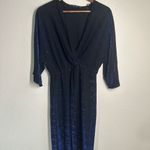 ZARA  Shimmering Blue Midi Dress Size M Photo 4