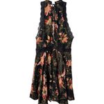 Free People ‎ Intimately Floral Printed She Moves Tie Back Lace Mini Dress XS Photo 4
