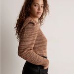 Madewell  Crewneck Space-Dyed Prentiss Pullover Puff Sleeve Wool Blend Sweater Photo 2