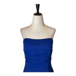 Lela Rose Dress Women XS Royal Blue Crinkle‎ Chiffon Strapless Bridesmaid Gown Photo 2