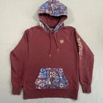 Hooey Veracruz Maroon with Aztec Pocket Hoodie Women's Size M Medium Western Red Photo 1