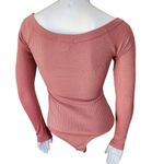 Orange Kiss NWT  Pink Ribbed Long Sleeve Bodysuit (S) Photo 3