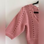 English Factory  Pink Cottagecore Crochet Knit Cropped Cardigan Size XS Photo 6
