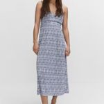 MNG by MANGO Collection Blue Maxi Dress – Size 6 – Coastal, Cruise, Airy‎ Photo 2