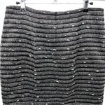 Nanette Lepore Nanette Lapore Woven Tweed in Horizontal Black/White Pattern Back Kick Pleats-6 Photo 3