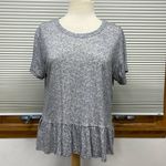 Calvin Klein Jeans NWT Gray Cold Stone Heather Peplum T-shirt Size Large Photo 1