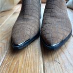Marc Fisher Brown Crocodile-Patterned Ankle Boots Photo 1