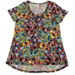 LuLaRoe Womens Medium Black Geometric Classic T Shirt Scoop Neck Short Sleeve Photo 0