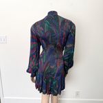 Farm Rio [] Amazonia Night Smocked Mock Neck Long Sleeve Mini Dress Size Large L Photo 2