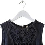 Free People BLACK SLEEVELESS COTTON LINED LACE A- LINE EMBROIDERED DRESS SZ S Photo 11