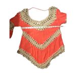 Umgee Lace crochet Boho Stretch Knit Tunic with Lacy Crochet Trim Coral size S Photo 10