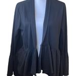 Pebble & Stone Women Cardigan M Black Open Front Peplum Hem Whimsigoth Cottage Size M Photo 0