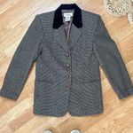 Worthington Vintage Wool Blend Blazer with Black Velvet Collar Dark Academia Photo 1