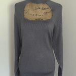 Ashley Stewart  Gray Turtleneck Sweater with Front Square Cut-Out Photo 0