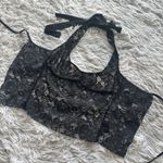 Amazon Black Lace Halter Top Photo 3