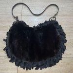 WOMENS PHOEBE AND JOSEPHINE‎ Fur LEATHER Fringe SHOULDER PURSE 14x9" Photo 0