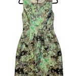 Stunning Lela Rose Designer Abstract Pattern Silk Lined Brocade Midi Dress 8 Green Photo 0