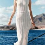 ZARA  White Knit Crochet Maxi Dress Cover-Up Size Small NWOT Photo 0