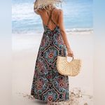 Cupshe Women’s Beach Floral Ornate Print Plunge Maxi Dress Small NWT Photo 1
