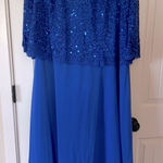 Romans women’s plus size fancy wedding holiday blue 3/4 sleeve dress 24W Photo 0