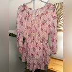 Love Shack Fancy 100% Silk Floral Popover Mini Dress in pink ivy Medium Photo 2