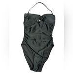 J.Crew  women’s Gemma ruched bandeau cutout one-piece black Size 8 NWT Photo 4