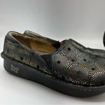 Alegria  Black Rainbow Circles Print Slip On Comfort Shoes 38 Platform Butterfly Photo 1