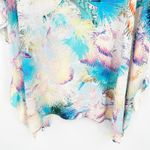 BCBGMAXAZRIA  Womens M/L Dove Watercolor Floral‎ Kimono Sleeve Tunic Top Coverup Photo 3
