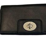 Kate Spade Hampton Road Mara Turnlock Wristlet Wallet Black Leather Photo 0