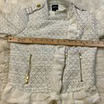 XOXO Size Small Gold White Frill Zipper Blazer Kawaii Professional chic Trendy S Photo 5