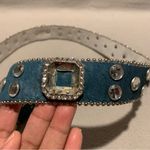 Western Rhinestone Cowgirl Cowboy Bling Studded Genuine Leather Belt Green Photo 6