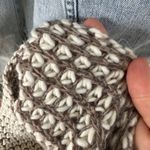 Chunky Knit Infinity Scarf Cream Brown Boho Winter Warm Cottagecore Minimalist Photo 5