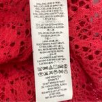 Free People Coral Red Eyelet Cut Out Sheer Boho Mini Dress Size Medium Cover Up Photo 5