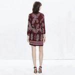 Madewell Silk Lassi Flower Popover Long Sleeve Mini Dress in Purple E9466 Size 4 Photo 2