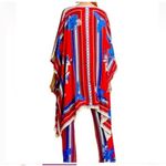 Farm Rio Macaw Scarf Kimono Duster floral stripe red blue shawl Size Large Photo 1