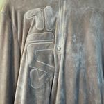 Fila Pink Velour Velvet Womens Med Zip Up Hoodie Warm Up Jacket Elastic Waist Y2K Photo 5