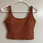 Amazon Women's Brown Ribbed Cropped Tank Top Size 6 Photo 4