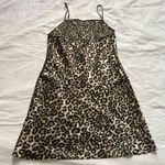 Vintage Gillian O’Malley Black brown leopard print slip dress spaghetti straps Photo 3