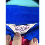 Vanity Fair Vintage Zip Robe Housecoat Blue Pink White Mod Stripe Dacron 1960/70 Photo 1