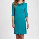 Kate Spade  Teal Vanessa Dress with Embellished Necklace Collar Neckline Like New Photo 1