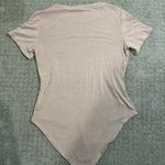 Women’s Large Tan Snap Button Short Sleeve Body Suit Photo 1