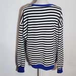 Black and White Stripe Classic Striped Oversized Crewneck Size Small Photo 4