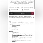 Lululemon Align High Rise Crop 21” Diamond Dye Pitch Grey Graphite Grey Size 4 Photo 3